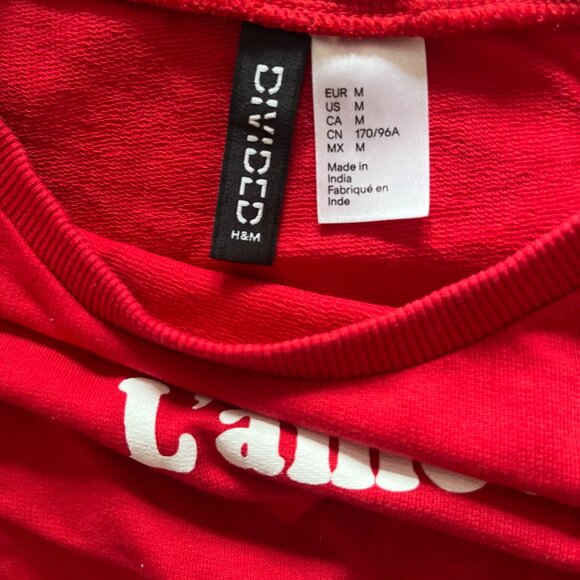 H&M Red Cropped Long Sleeve - Picture 5 of 5